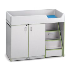 Rainbow Accents Diaper Changer with Right Stairs, Key Lime