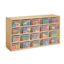 Young Time 20 Cubbie-Tray Storage with Clear Bins