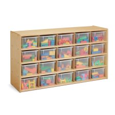 Young Time 20 Cubbie-Tray Storage with Clear Bins