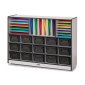 Rainbow Accents Sectional Cubbie-Tray Mobile Unit with Trays, Black