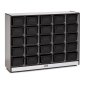 Rainbow Accents 25 Cubbie-Tray Mobile Storage with Trays, Black