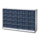 Rainbow Accents 30 Cubbie-Tray Mobile Storage with Trays, Navy