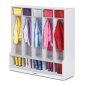 Rainbow Accents 5 Section Coat Locker with Step, Gray