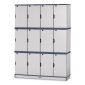 Rainbow Accents Stacking Lockable Lockers, Triple Stack, Navy