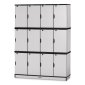 Rainbow Accents Stacking Lockable Lockers, Triple Stack, Black