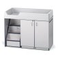 Rainbow Accents Diaper Changer with Left Stairs, Navy
