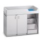 Rainbow Accents Diaper Changer with Right Stairs, Gray