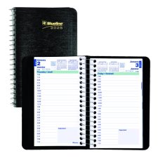 Blueline Essential Daily Diary, 6" x 3-1/2", Black