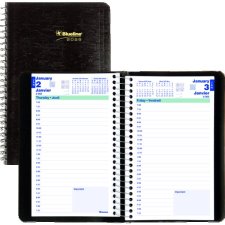Blueline Essential Daily Diary, Soft Cover, 8" x 5", Black, Bilingual