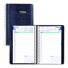 Blueline Essential Daily Planner, 8" x 5", Blue