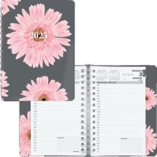 Blueline Essential Pink Ribbon Daily Diary, 8" x 5", Pink, Bilingual