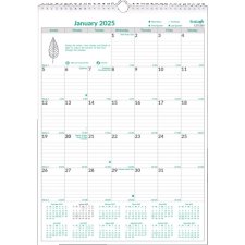 Brownline EcoLogix Monthly Wall Calendar, 12" x 17" English