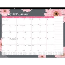 Blueline Pink Ribbon Monthly Desk Pad, 22" x 17", Bilingual