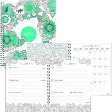Blueline DoodlePlan Weekly/Monthly Planner, 11" x 8-1/2", Botanica, Bilingual