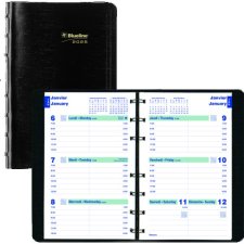 Blueline Essential Weekly Diary, 8" x 5", Black, Bilingual