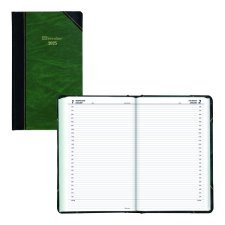 Brownline Traditional Daily Diary, 13-3/8" x 8", Green