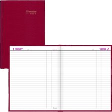 Brownline Traditional Daily Journal, 10" x 7-7/8", Red