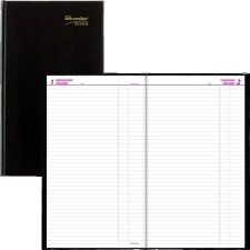 Brownline Traditional Daily Journal, 13-3/8" x 7-7/8", Black