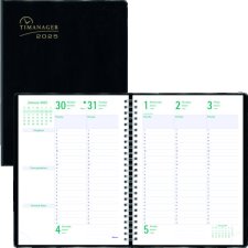 Blueline Timanager Weekly Business Diary, 10-1/4" x 7-5/8", Black