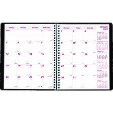 Brownline Essential Monthly Diary, 8-7/8" x 7-1/8", Black