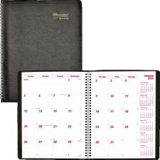 Brownline Essential Monthly Diary, 11" x 8-1/2", Black