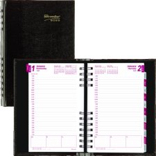 Brownline CoilPro Daily Diary, 8" x 5", Black