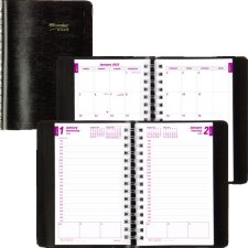 Brownline Essential Daily Diary, 8" x 5", Black