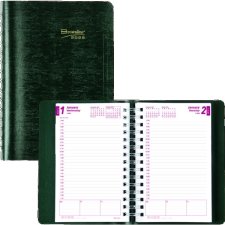 Brownline Essential Daily Diary, 8" x 5", Green