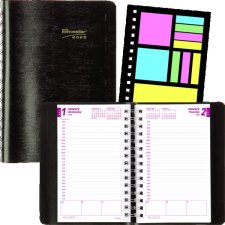 Brownline Essential PlannerPlus Daily Diary, 8" x 5", Black