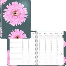 Blueline Timanager Planifi-Action Pink Ribbon Weekly Planner, 8-1/2" x 6-3/4", Pink, Bilingual