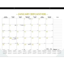 Blueline Gold Collection Monthly Desk Pad, 22" x 17", Bilingual