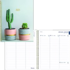 Blueline Succulent Plant Weekly/Monthly Planner, 11" x 8-1/2", Bilingual
