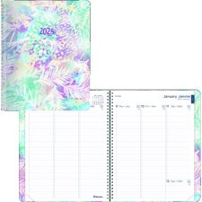 Blueline Watercolour Weekly/Monthly Planner, 11" x 8-1/2", Floral, Bilingual