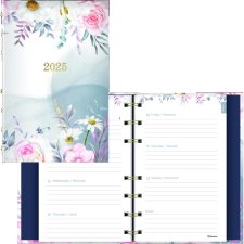 Blueline CoilPro Passion Weekly/Monthly Planner, 8" x 5", Floral Design, Bilingual