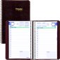 Blueline® Essential Daily Diary, Soft Cover, 8" x 5", Bilingual, Burgundy