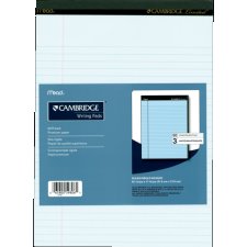 Mead® Cambridge® Coloured Writing Pads, Blue, 3 pads/pkg