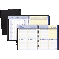 AT-A-GLANCE® QuickNotes® Weekly/Monthly Diary, 9-7/8" x 8", Bilingual, Black