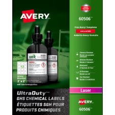 Avery® UltraDuty GHS Chemical Labels, 2" x 2", 600/pkg
