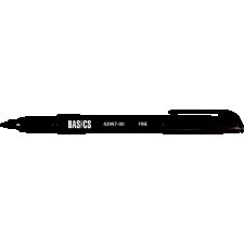 Basics® Permanent Markers, Fine Tip, Black, 2/pkg