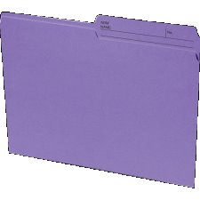 Basics Coloured Reversible File Folders, Letter, Violet, 100/box