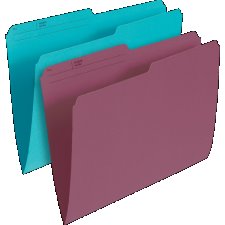 Basics Coloured Reversible File Folders, Letter, Light Burgundy, 100/box