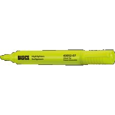 Basics® Highlighters, Yellow, 12/box