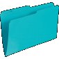Basics Coloured Reversible File Folders, Legal, Light Teal, 100/box