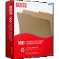 Basics Reversible File Folders, Letter, Kraft, 100/box