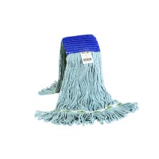 Syn-Pro® Synthetic 5 Inch Wide Band Wet Blue Looped End Mop, 16 Oz / Blue