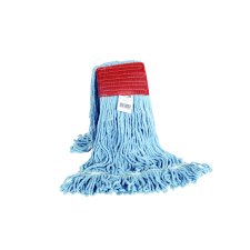 Syn-Pro® Synthetic 5 Inch Wide Band Wet Blue Looped End Mop, 20 Oz / Blue