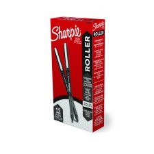 Sharpie® Roller Pens, 0.5mm, Black, 12/box