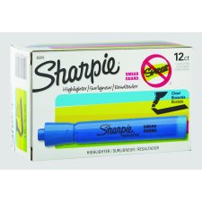 Sharpie® Tank Highlighters, Chisel Tip, Blue, 12/box