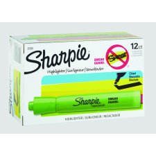 Sharpie® Tank Highlighters, Chisel Tip, Fluorescent Green, 12/box