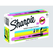 Sharpie® RT Highlighters, Chisel Tip, Pink, 12/box